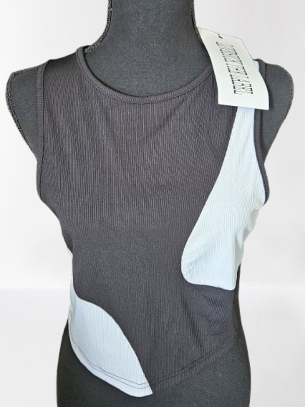 Lovesick The Label Black/White Sleeveless Crop Top Size Large
